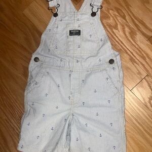 OshKosh B'gosh Blue and White Anchor Overalls (Shorts)